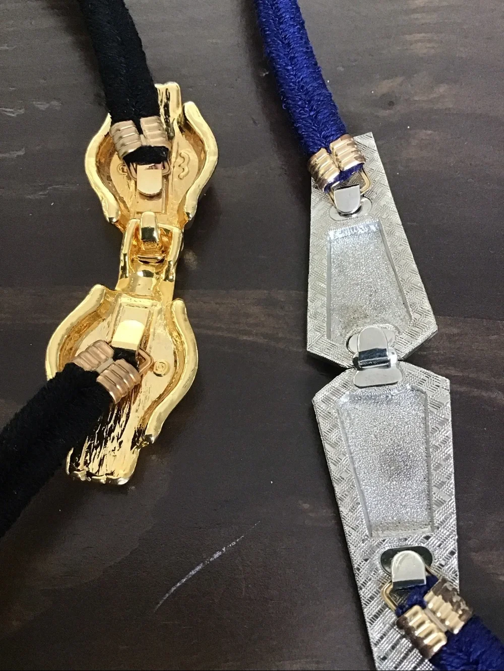 Vintage skinny elastic cord cinch belts.